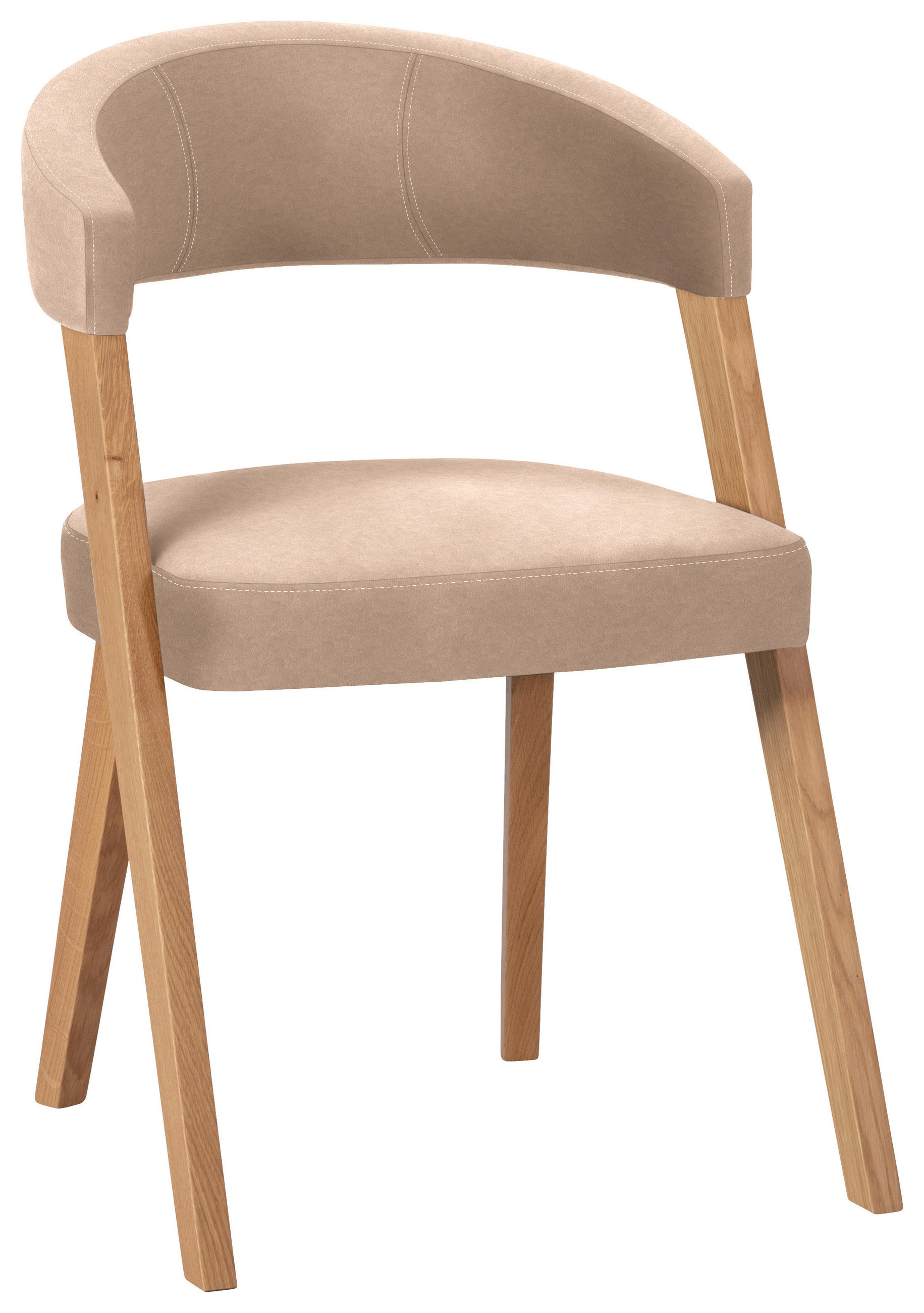 STUHL in Holz, Textil Beige, Wildeiche  - Wildeiche/Eichefarben, MODERN, Holz/Textil (56/81/66cm) - Venda