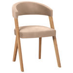 STUHL in Holz, Textil Beige, Wildeiche  - Wildeiche/Eichefarben, MODERN, Holz/Textil (56/81/66cm) - Venda