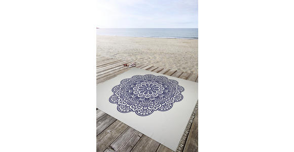 STRANDTUCH 210/220 cm Blau, Weiß - Blau/Weiß, KONVENTIONELL, Textil (210/220cm) - Esposa