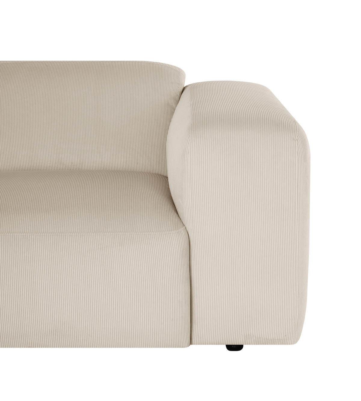 ECKSOFA in Cord Beige  - Beige/Schwarz, Design, Kunststoff/Textil (200/304cm) - MID.YOU