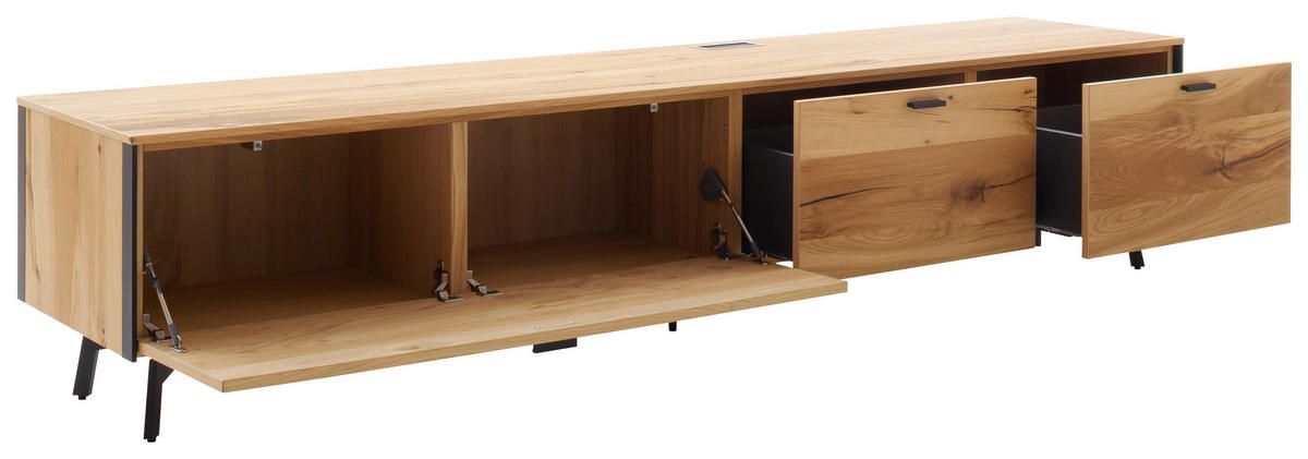 LOWBOARD Anthrazit, Eichefarben  242/53,5/53 cm  - Eichefarben/Anthrazit, Design, Holz/Metall (242/53,5/53cm) - Schöner Wohnen