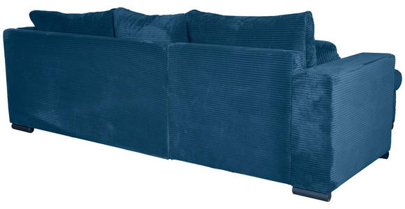 ECKSOFA  in Cord Blau  - Blau/Schwarz, KONVENTIONELL, Textil/Metall (168/258cm) - Carryhome