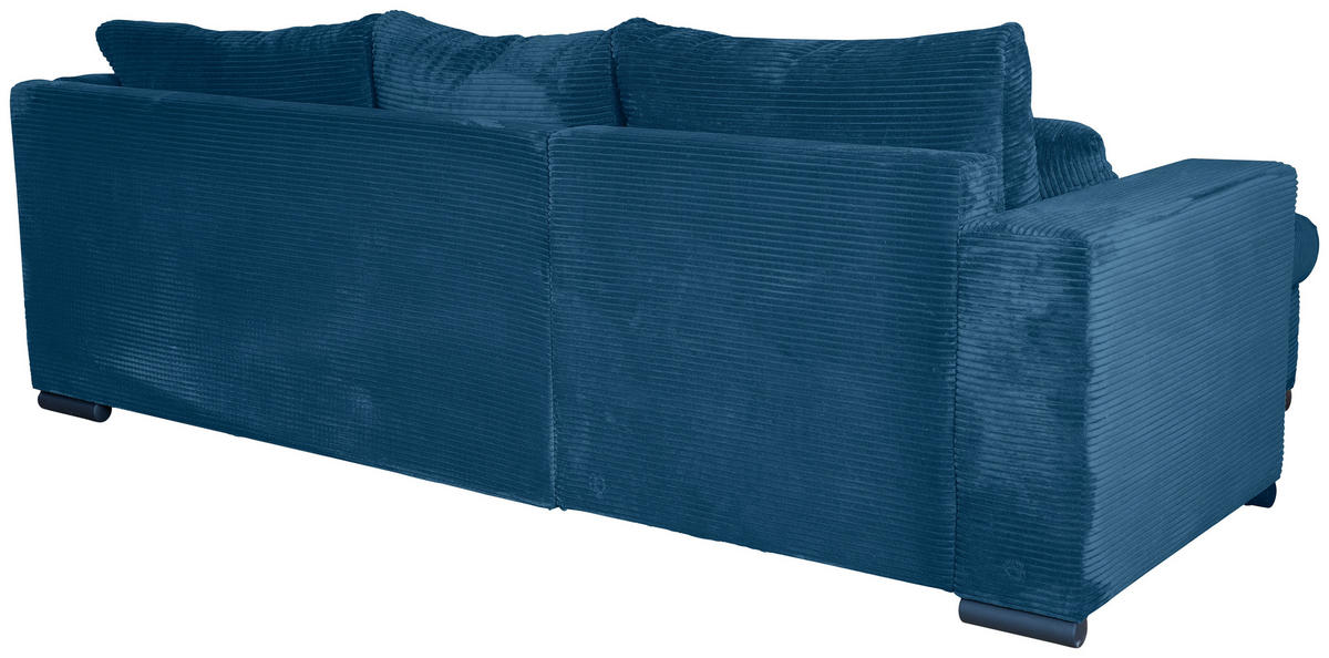 ECKSOFA Blau Cord  - Blau/Schwarz, KONVENTIONELL, Textil/Metall (168/258cm) - Carryhome