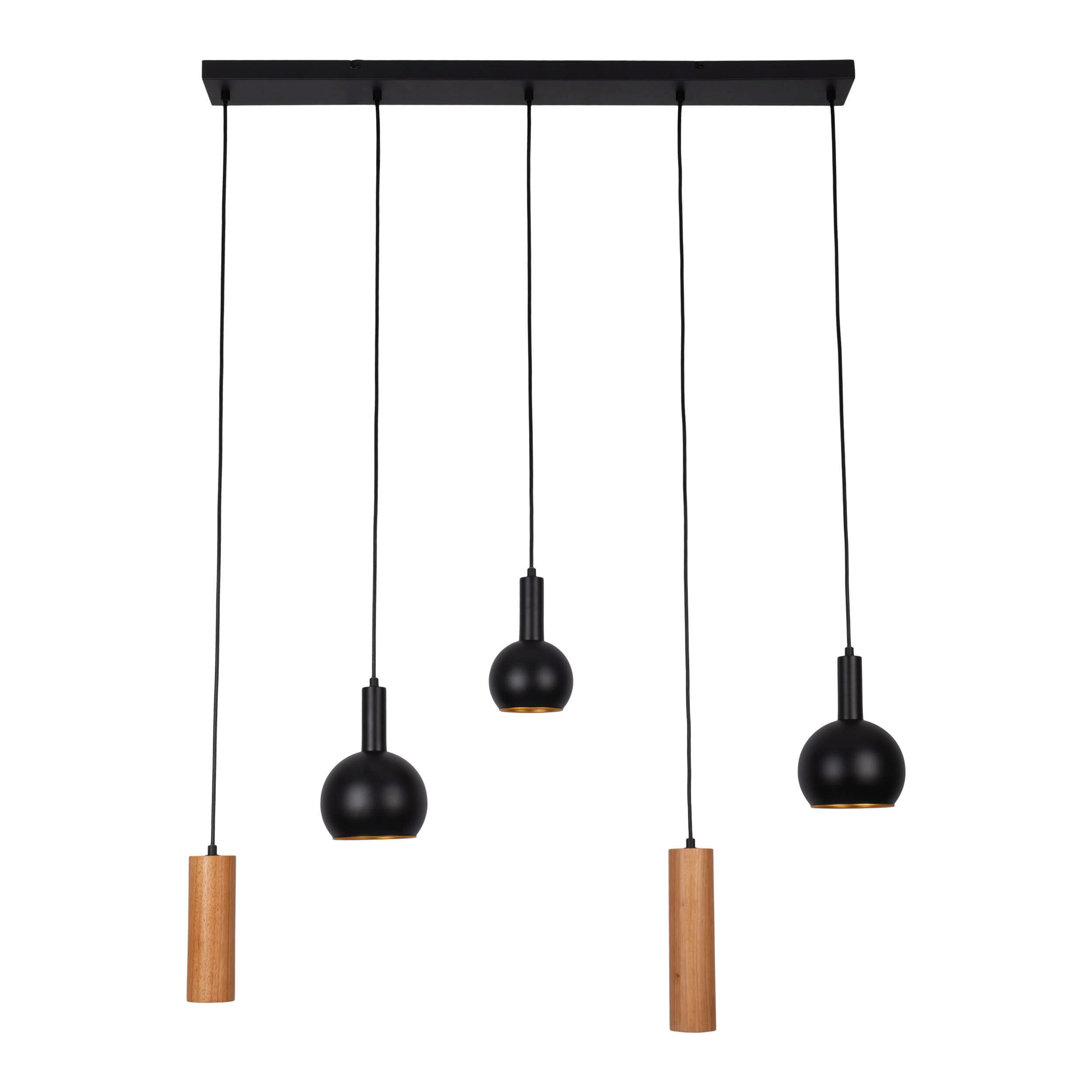 Näve Pendelleuchte Cusco Natur, Schwarz 95 cm