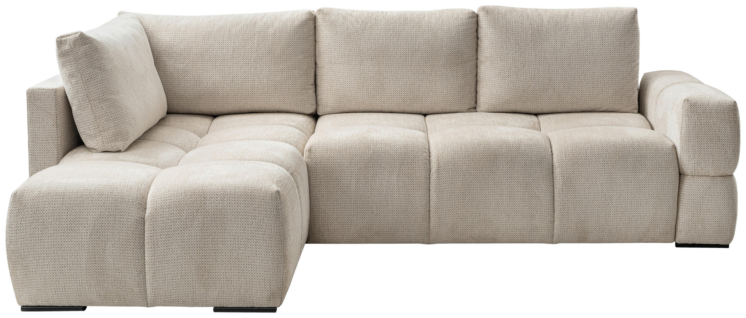 ECKSOFA Kaschmir  - Kaschmir/Schwarz, Design, Textil/Metall (267/185cm) - Stylife