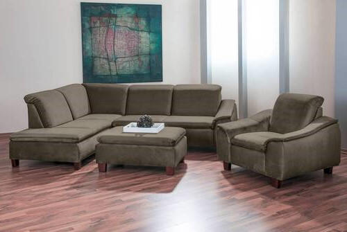 ECKSOFA Sahara Flachgewebe  - Nussbaumfarben/Sahara, Design, Holz/Textil (247/187cm) - Max Winzer