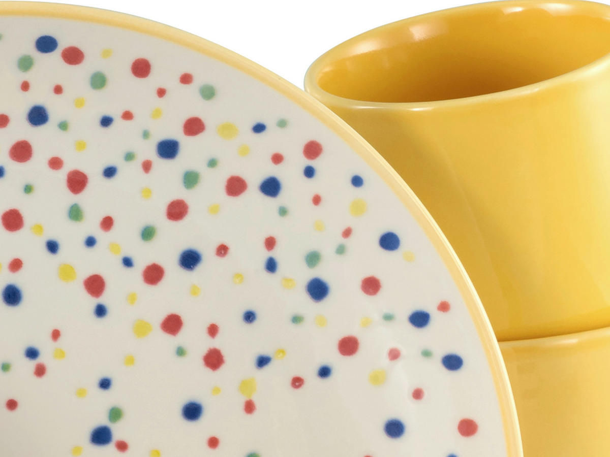 KOMBISERVICE Joy Gelb-bunt 16-teilig  - Gelb/Creme, Basics, Keramik (36/35,5/33null) - Creatable