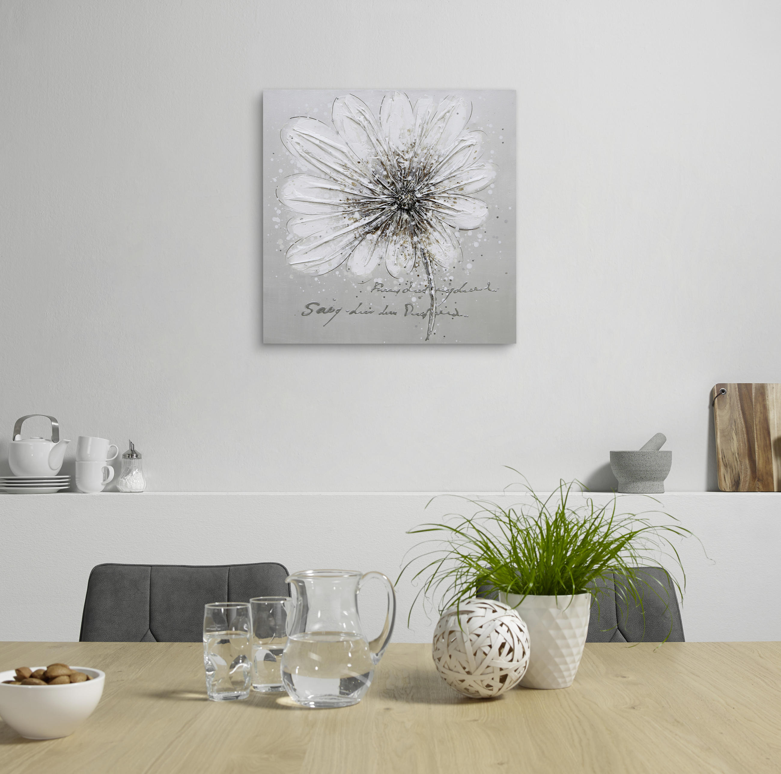 ÖLGEMÄLDE Blumen 80/80 cm  - Multicolor, LIFESTYLE, Holz/Textil (80/80cm) - Monee