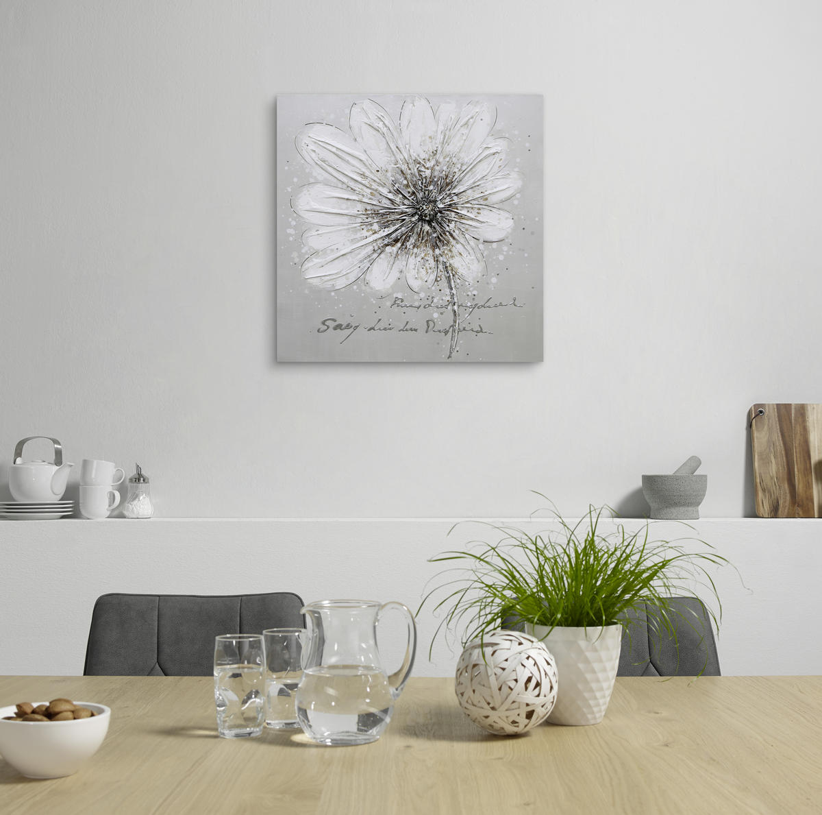 OLJNA SLIKA  80/80 cm   - večbarvno, Basics, tekstil/les (80/80cm) - Monee