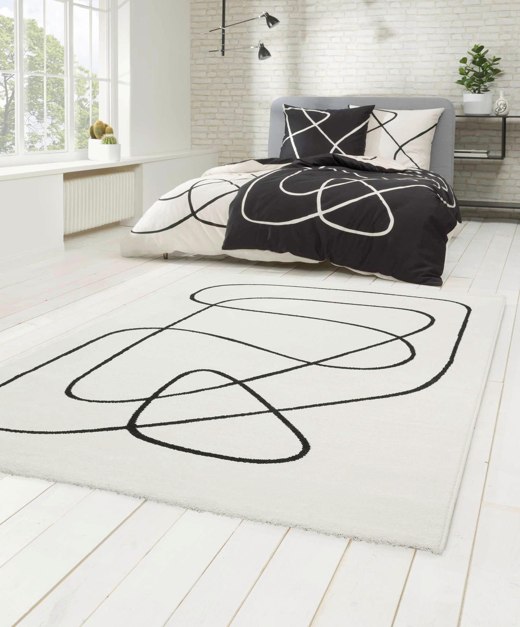 WEBTEPPICH 133/200 cm Artist Schwarz, Weiß  - Schwarz/Weiß, Design, Textil (133/200cm) - Esprit