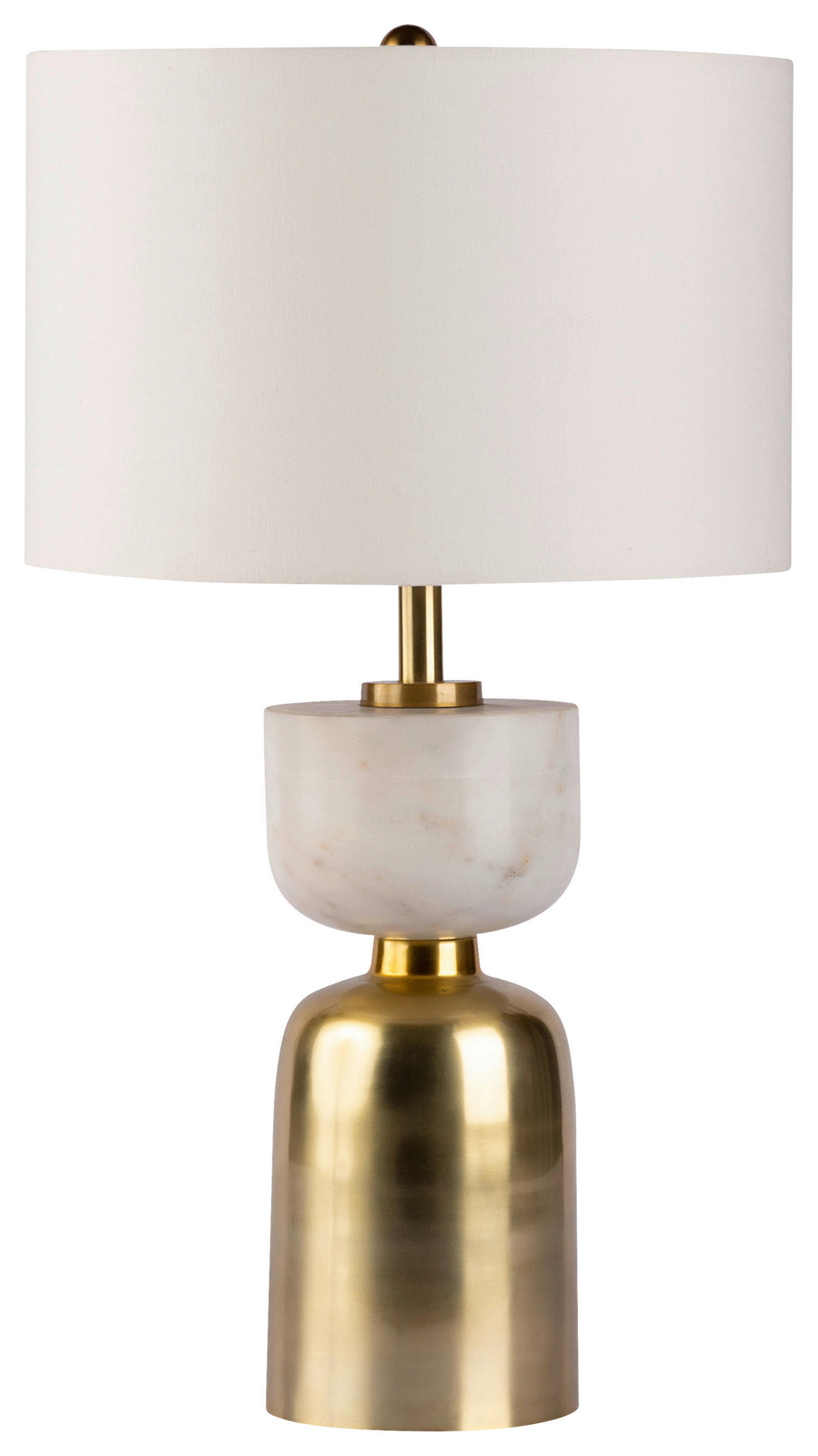 STOLNÍ LAMPA, E27, 31/31/54 cm - bílá/barvy zlata, Basics, kov/textil (31/31/54cm) - MID.YOU