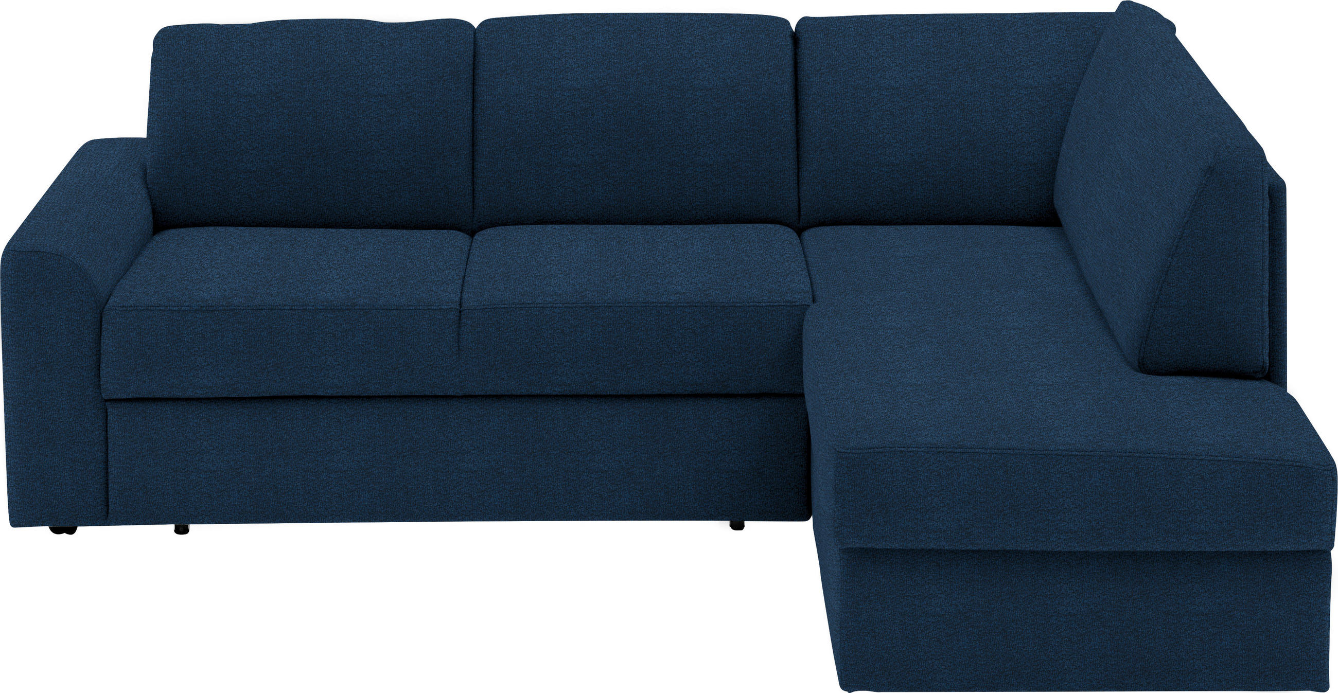 ECKSOFA in Webstoff Dunkelblau  - Schwarz/Dunkelblau, Konventionell, Kunststoff/Textil (224/165cm) - Xora