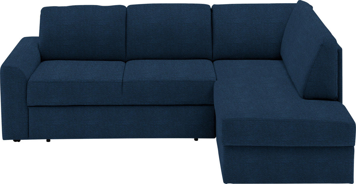 ECKSOFA in Webstoff Dunkelblau  - Schwarz/Dunkelblau, Konventionell, Kunststoff/Textil (224/165cm) - Xora