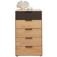 KOMMODE  in 61,5/104,9/44,2 cm  - Dunkelbraun/Erlefarben, Natur, Glas/Holz (61,5/104,9/44,2cm) - Valnatura