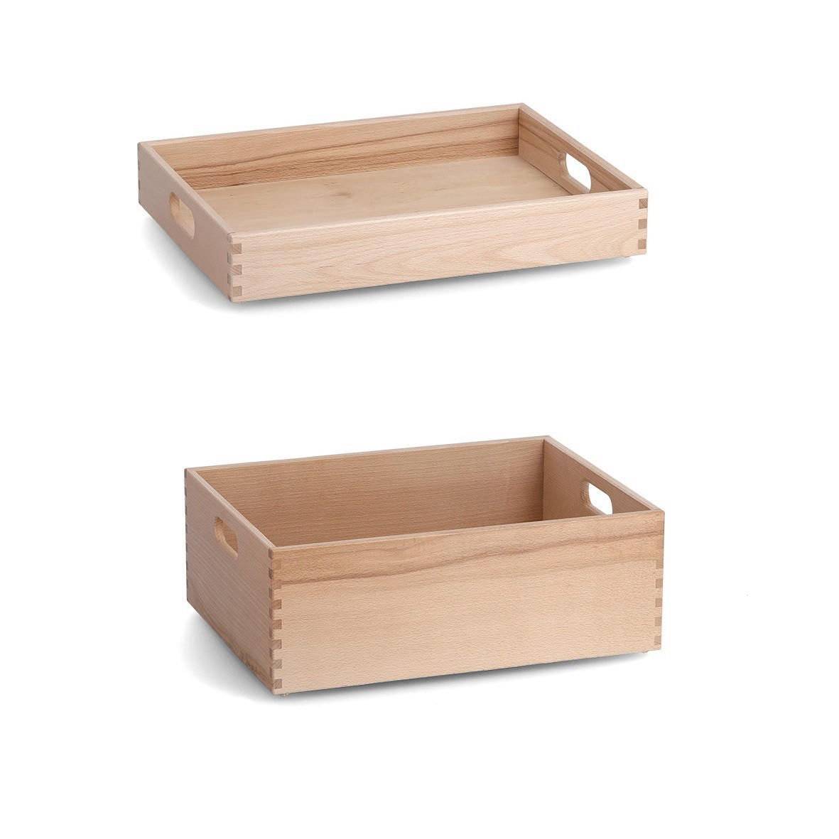 AUFBEWAHRUNGSBOXEN-SET - Naturfarben, Basics, Holz (40/26,5/32cm) - Zeller Present