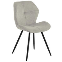 STUHL Sandfarben, Schwarz  - Sandfarben/Schwarz, Trend, Textil/Metall (48/82,5/55cm) - MID.YOU