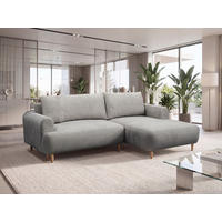 ECKSOFA Struktur Grau  - Naturfarben/Grau, Design, Holz/Textil (230/150cm) - MID.YOU