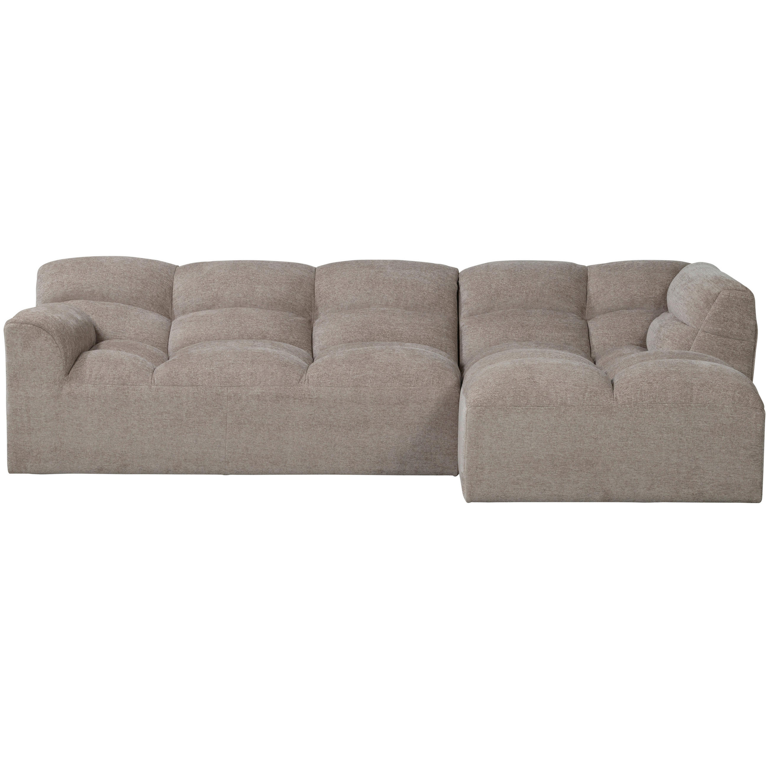 ECKSOFA Tibas Sandfarben Webstoff  - Sandfarben/Schwarz, Design, Kunststoff/Textil (280/165cm) - Livetastic