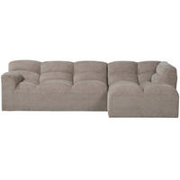ECKSOFA Tibas Sandfarben Webstoff  - Sandfarben/Schwarz, Design, Kunststoff/Textil (280/165cm) - Livetastic