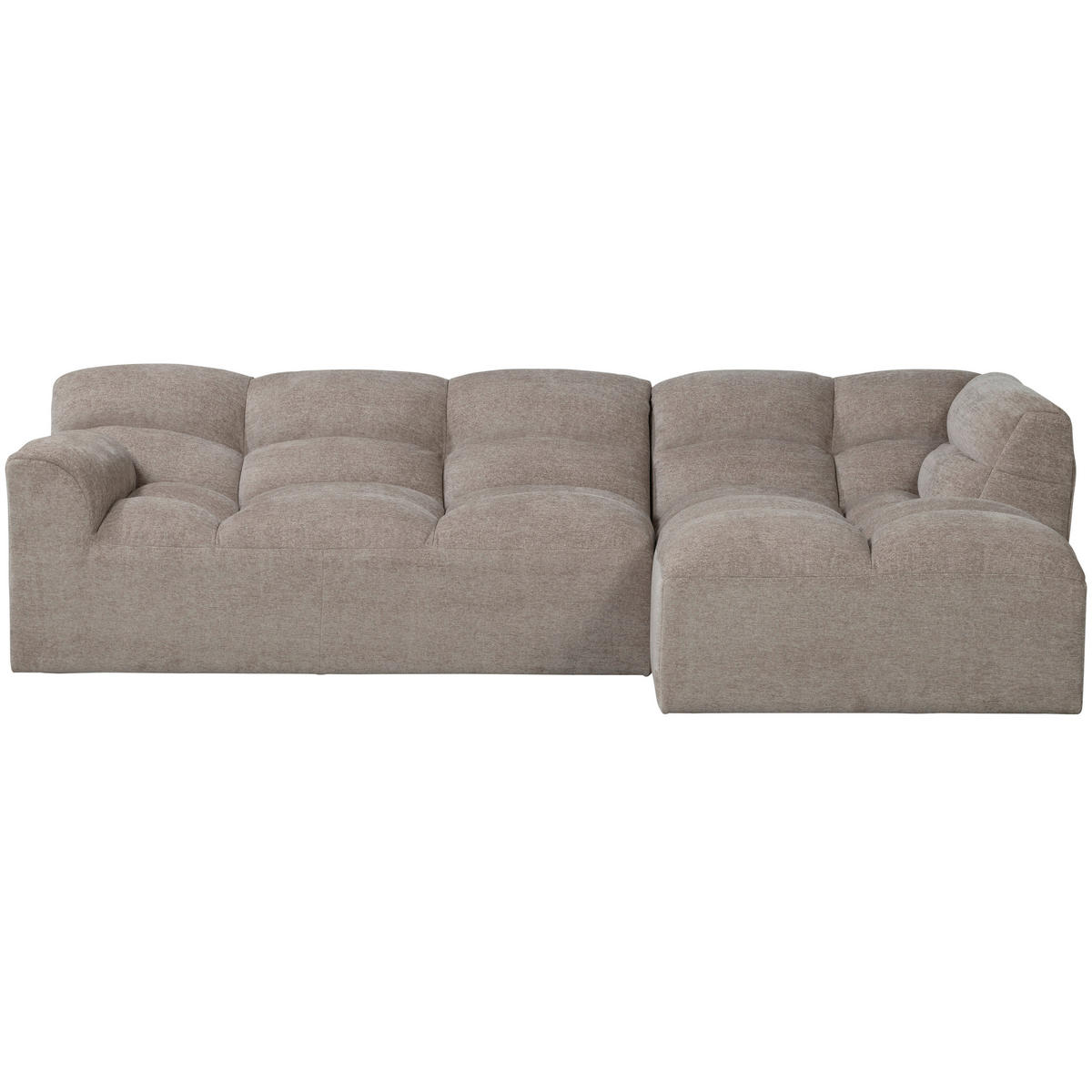 ECKSOFA Tibas Sandfarben Webstoff  - Sandfarben/Schwarz, Design, Kunststoff/Textil (280/165cm) - Livetastic