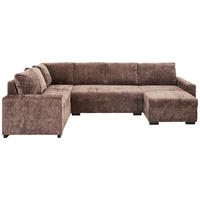 WOHNLANDSCHAFT Dunkelbraun Chenille  - Dunkelbraun/Schwarz, KONVENTIONELL, Kunststoff/Textil (183/311/140cm) - Ti'me