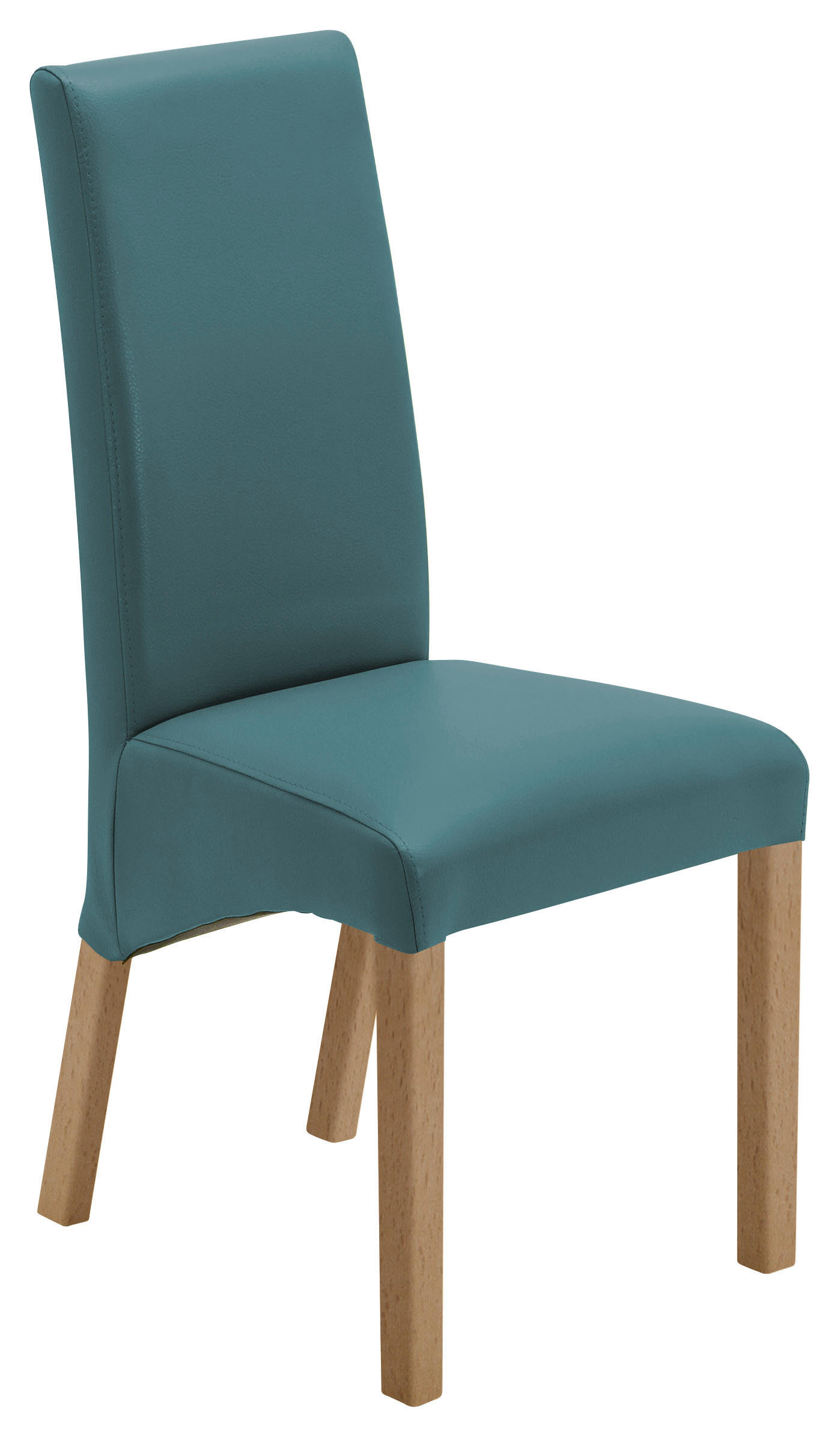 STUHL Lederlook Buchefarben, Petrol  - Buchefarben/Petrol, KONVENTIONELL, Holz/Textil (47/102/57cm) - Carryhome