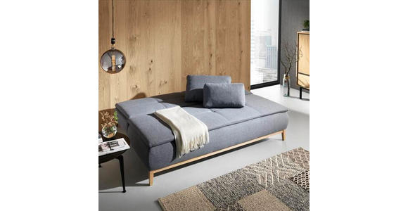 BOXSPRINGSOFA in Webstoff Beige - Eichefarben/Beige, Design, Holz/Textil (202/78-93/100cm) - Venda