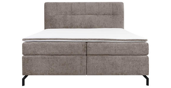 BOXSPRINGBETT 160/200 cm  in Hellbraun  - Hellbraun/Schwarz, Design, Textil/Metall (160/200cm) - Esposa