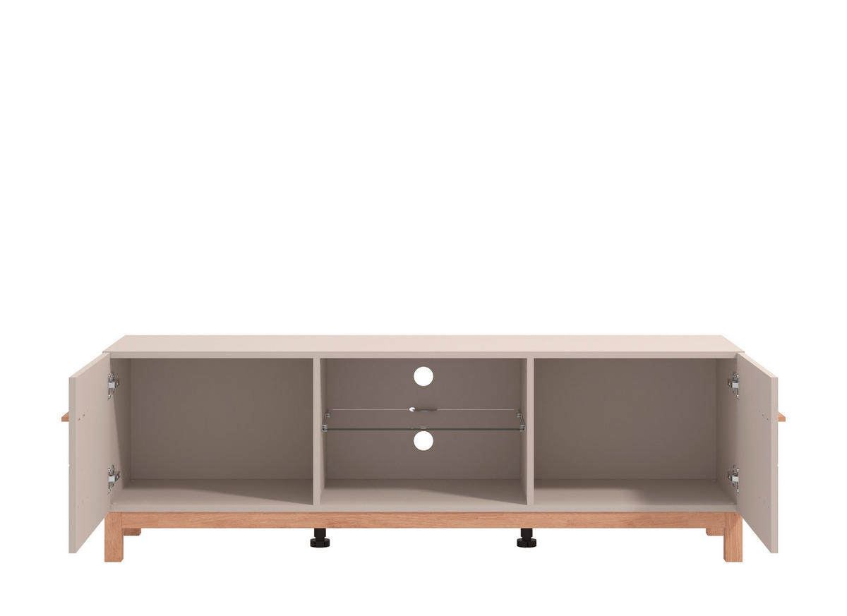 KOMODA POD TELEVIZI, kašmírová, dub artisan, 154/41,5/50,5 cm - kašmírová/dub artisan, Basics, kompozitní dřevo/sklo (154/41,5/50,5cm) - Hom`in