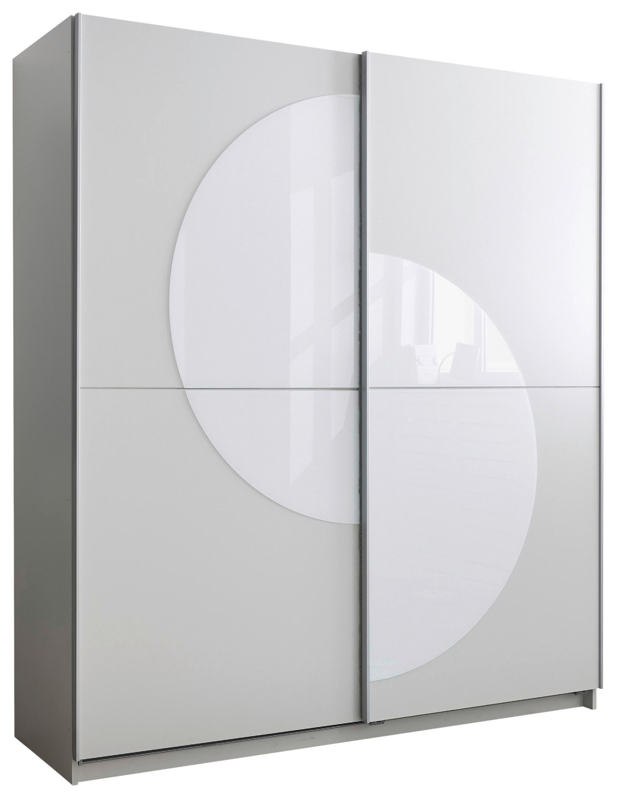 DULAP CU UșI CULISANTE in gri deschis  - argintiu/gri deschis, Modern, sticlă/metal (170/195/60cm) - Xora