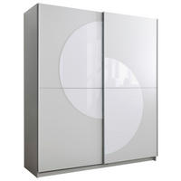 SKŘÍŇ S POSUVNÝMI DVEŘMI, světle šedá, 170/195/60 cm - barvy stříbra/světle šedá, Moderní, kov/kompozitní dřevo (170/195/60cm) - Carryhome
