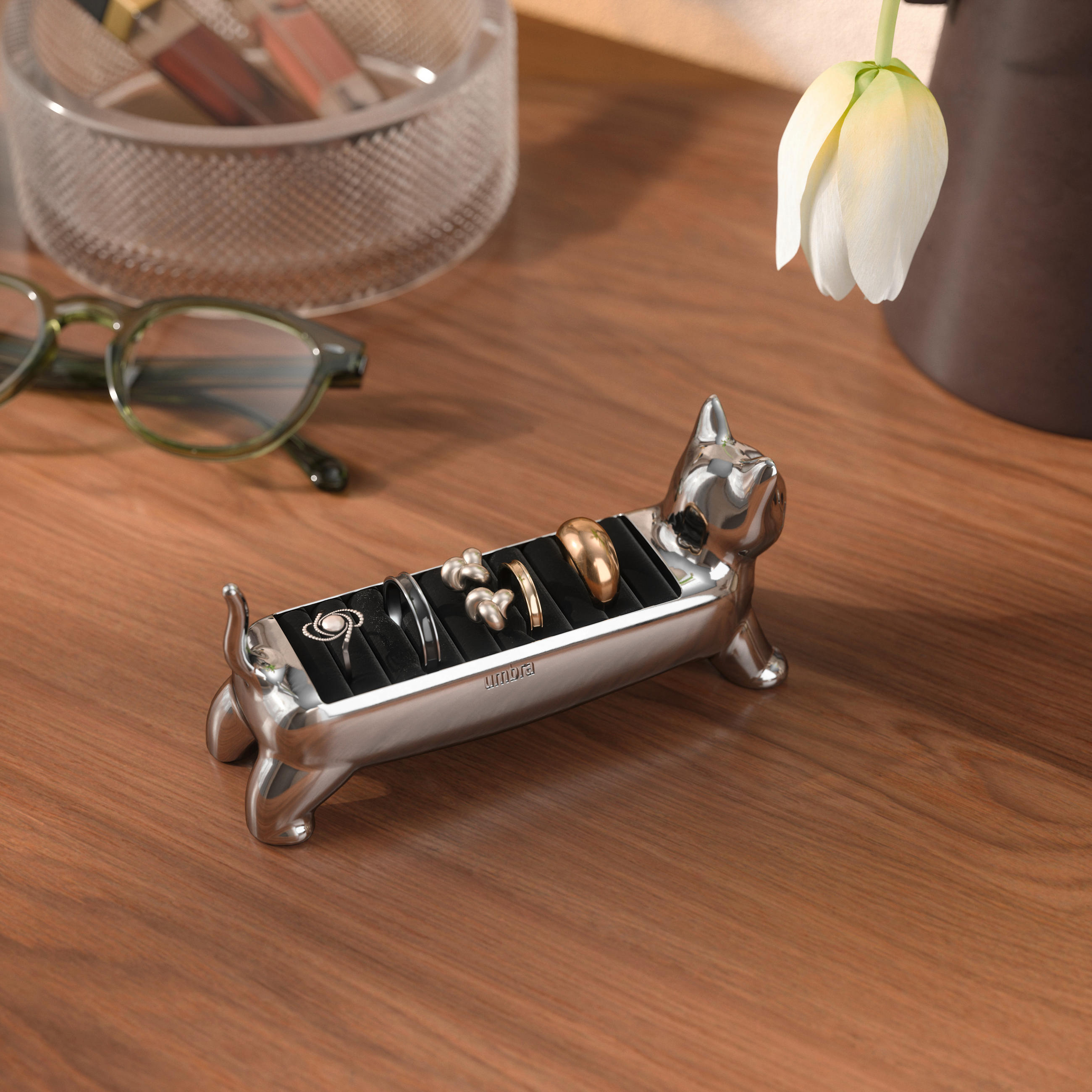 DRŽAČ PRSTENJA  12/4/5 cm     - boje kroma, Basics, metal/tekstil (12/4/5cm) - Umbra