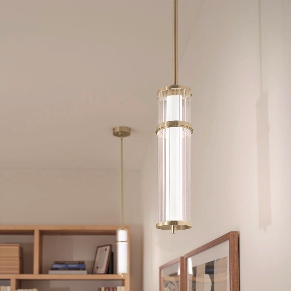 LED-HÄNGELEUCHTE Kichler 23,8/122,2 cm  - Champagner, Design, Glas/Kunststoff (23,8/122,2cm) - Elstead Lighting