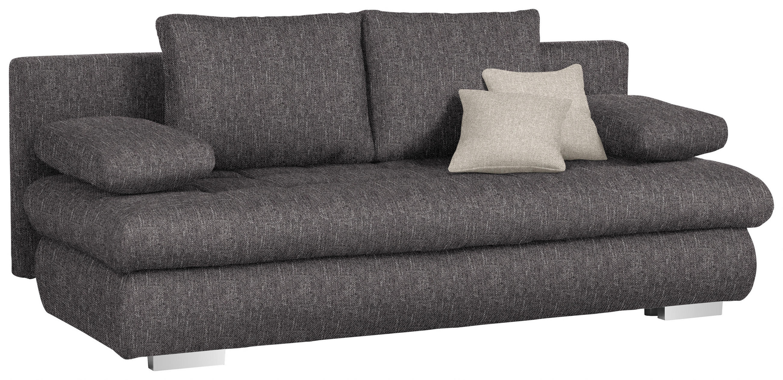 SOFA LEŽAJ tamnosiva  - tamnosiva/boja hroma, Dizajnerski, tekstil/plastika (205/88/96cm) - Ti'me