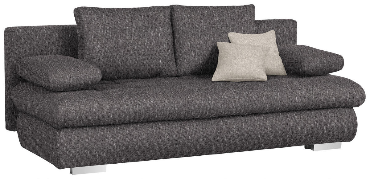 SOFA LEŽAJ tamnosiva  - tamnosiva/boja hroma, Dizajnerski, tekstil/plastika (205/88/96cm) - Ti'me