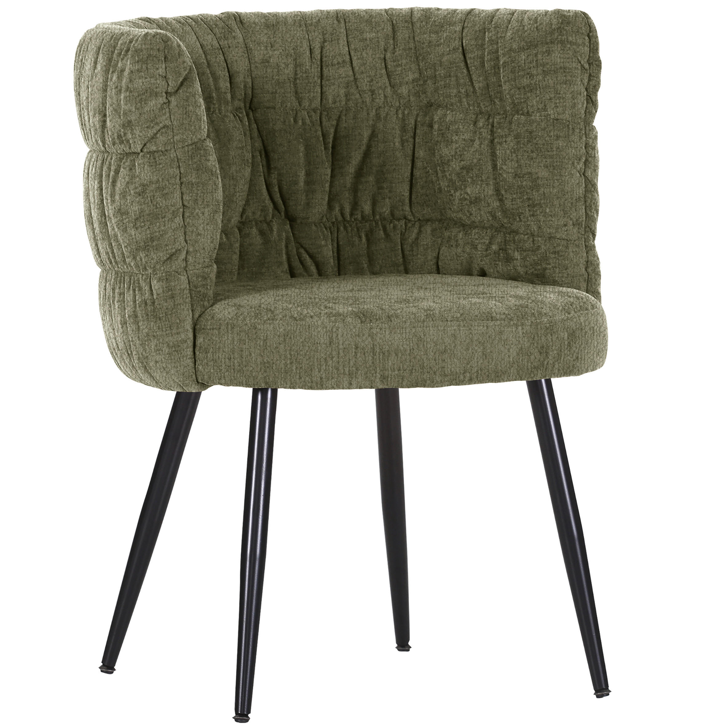 ARMLEHNSTUHL Chenille Dunkelgrün  - Dunkelgrün/Schwarz, MODERN, Textil/Metall (62/78/80/62cm) - Livetastic