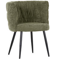 ARMLEHNSTUHL Chenille Dunkelgrün  - Dunkelgrün/Schwarz, MODERN, Textil/Metall (62/78/80/62cm) - Livetastic
