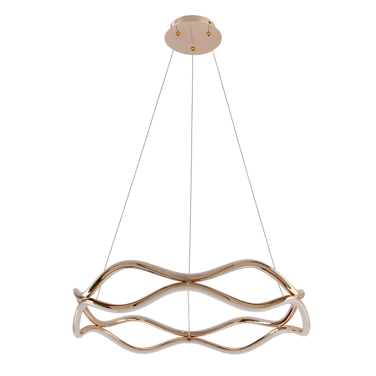 LED-PENDELLEUCHTE 50/50/100 cm  - Weiß/Bronzefarben, Design, Kunststoff/Metall (50/50/100cm)