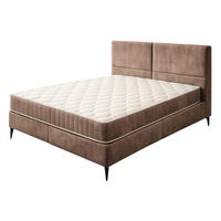 POSTELJA Z VZMETNICO   x  , les, kovina rjava  - bela/bež, Moderno, kovina/leseni material (180/200cm) - Hom`in