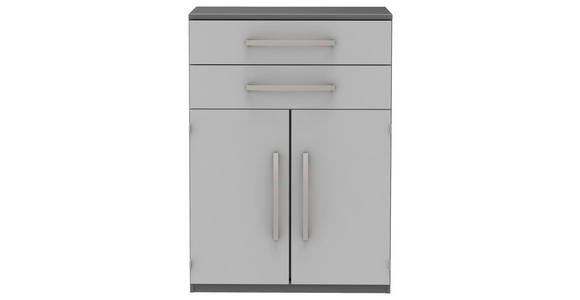 AKTENSCHRANK Anthrazit, Hellgrau - Anthrazit/Hellgrau, KONVENTIONELL, Holzwerkstoff (80/111,7/43cm) - Moderano