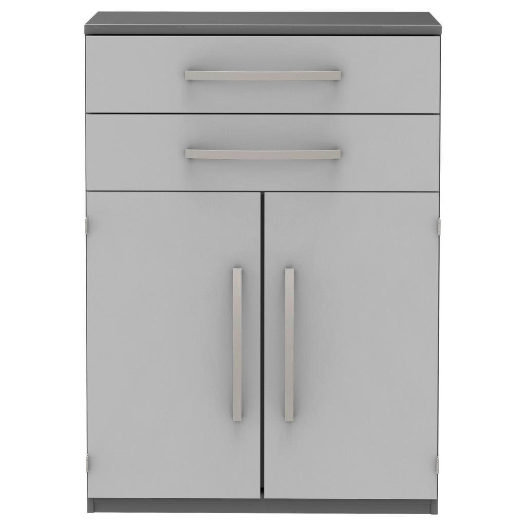 Thumbnail - Moderano Aktenschrank, Anthrazit, Hellgrau, Holzwerkstoff, 1 Fächer, 2 Schubladen, 80x111.7x43 cm, Made in Germany, Beim...