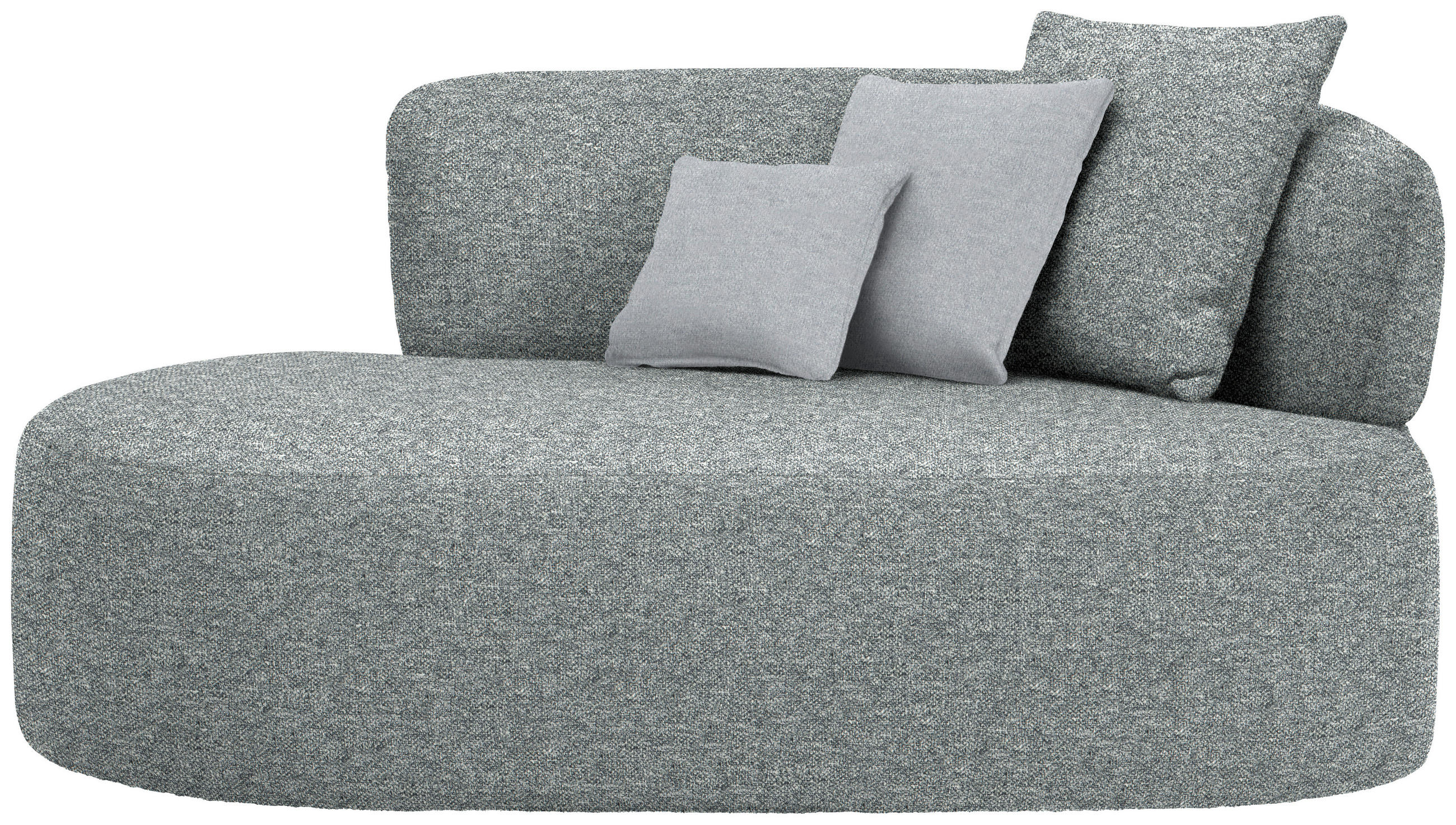 RÉCAMIERE in Flachgewebe Grau, Grün, Hellgrau  - Hellgrau/Schwarz, MODERN, Kunststoff/Textil (166/86/105cm) - Hom`in