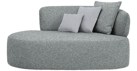 RÉCAMIERE in Flachgewebe Grau, Grün, Hellgrau - Hellgrau/Schwarz, MODERN, Kunststoff/Textil (166/86/105cm) - Hom`in