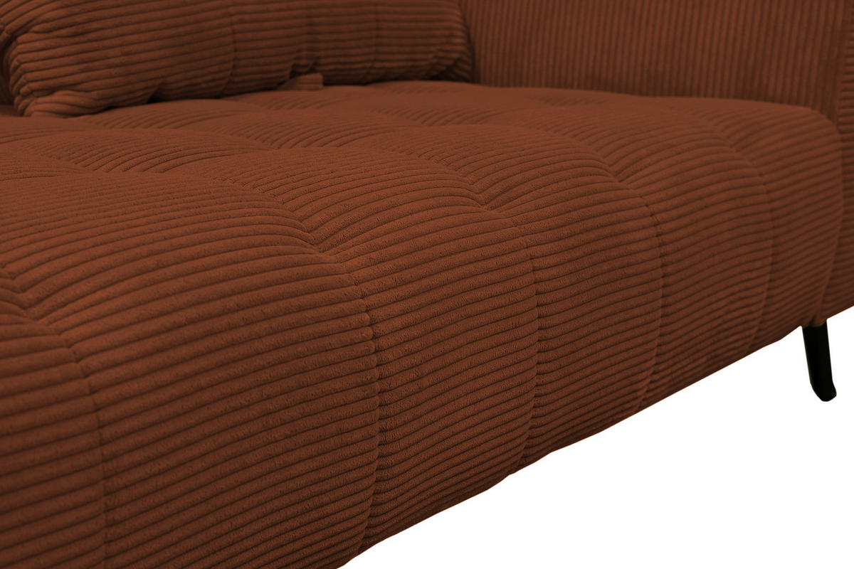 BIGSOFA Cord Kupferfarben  - Schwarz/Kupferfarben, KONVENTIONELL, Textil/Metall (246/100/116cm) - Carryhome