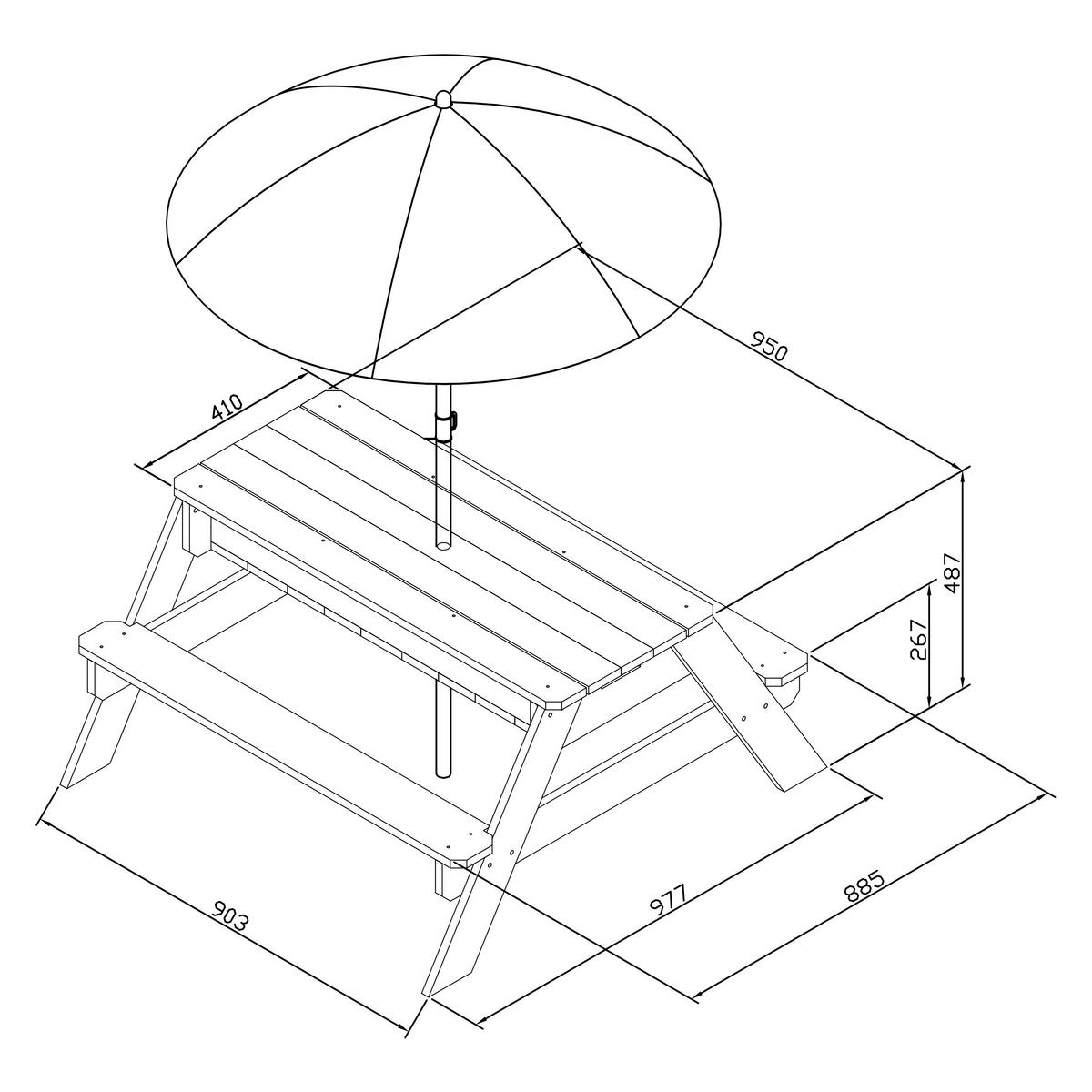 SAND- UND WASSERTISCH Holz, Kunststoff Braun  - Blau/Braun, KONVENTIONELL, Holz/Kunststoff (97,7/48,7/95cm) - Ambia Garden