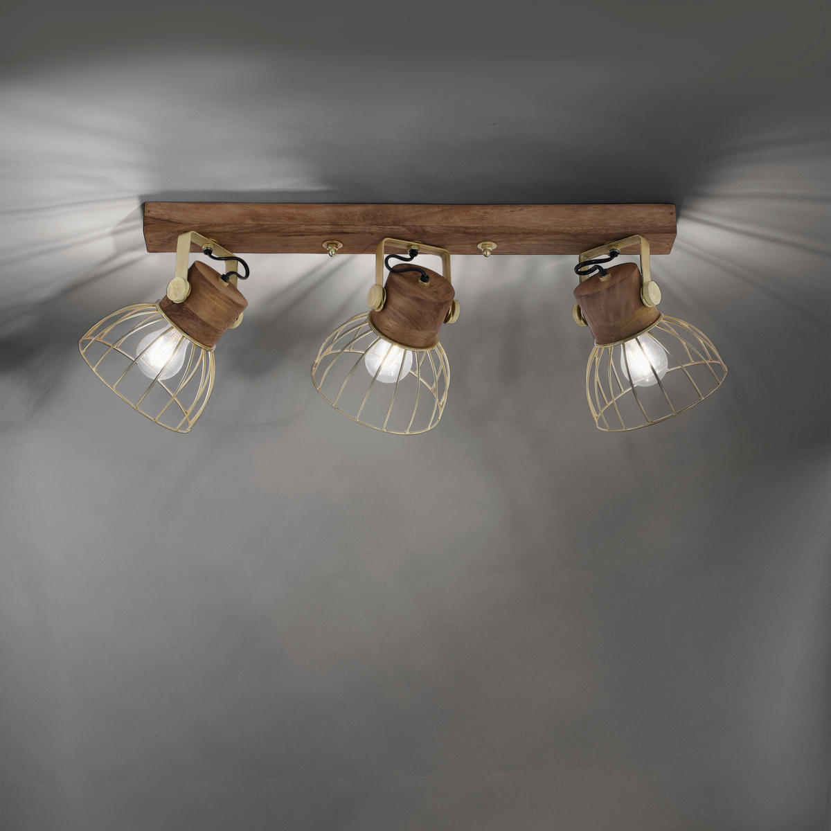DECKENLEUCHTE Alami 76/31/45 cm   - Messingfarben, LIFESTYLE, Holz/Metall (76/31/45cm)