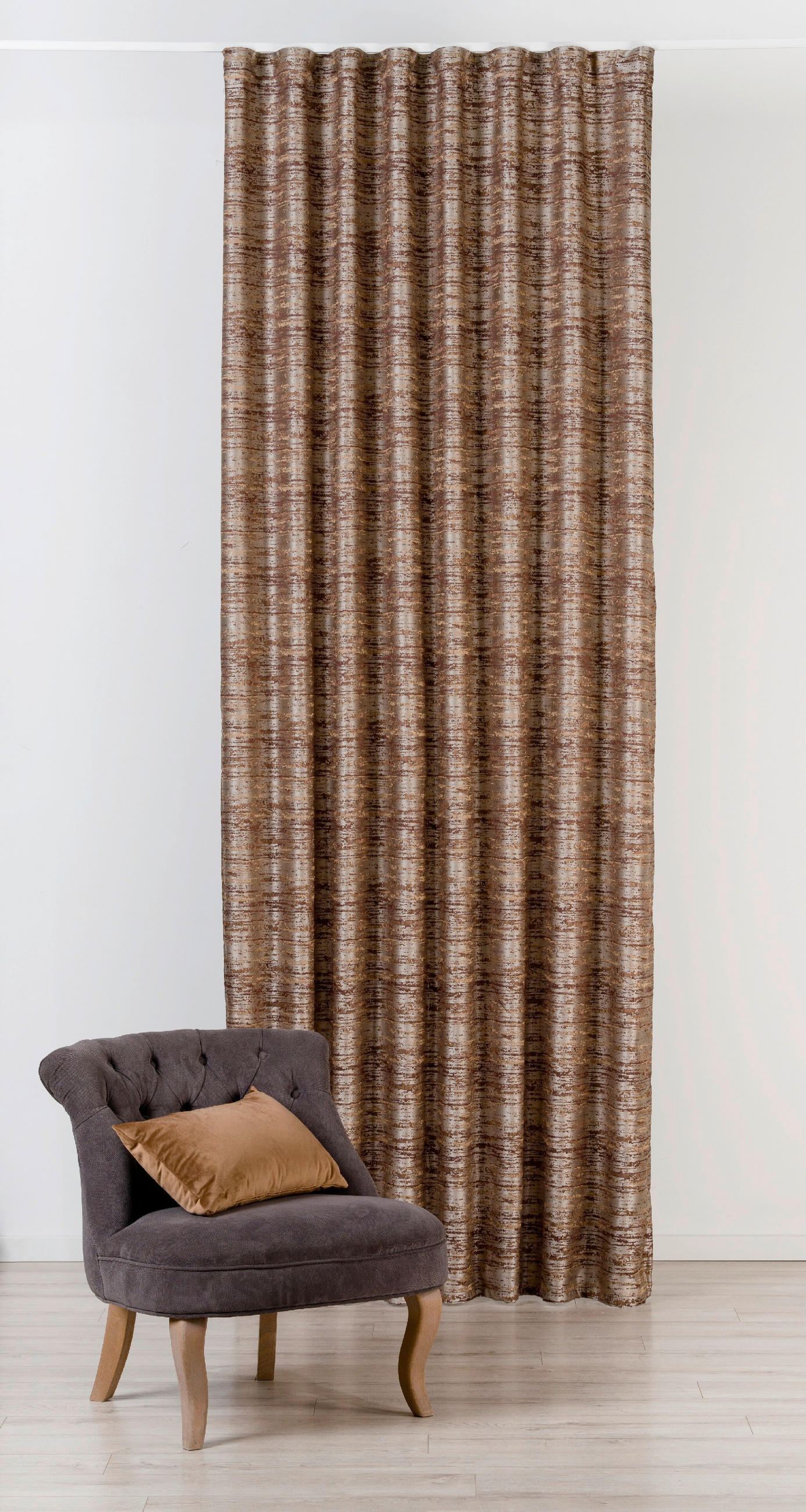 Draperie Confecționată black-out (nu permite trecerea luminii)  - maro, Basics, textil (140/280cm)