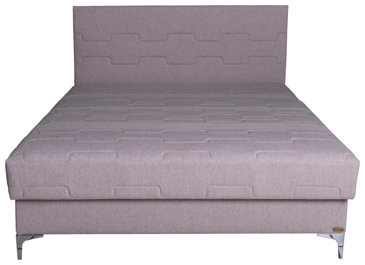 KÁRPITOZOTT ÁGY 160/200 cm  világos rózsaszín  - világos rózsaszín/ezüstszínű, Basics, textil/fém (160/200cm) - Cardo