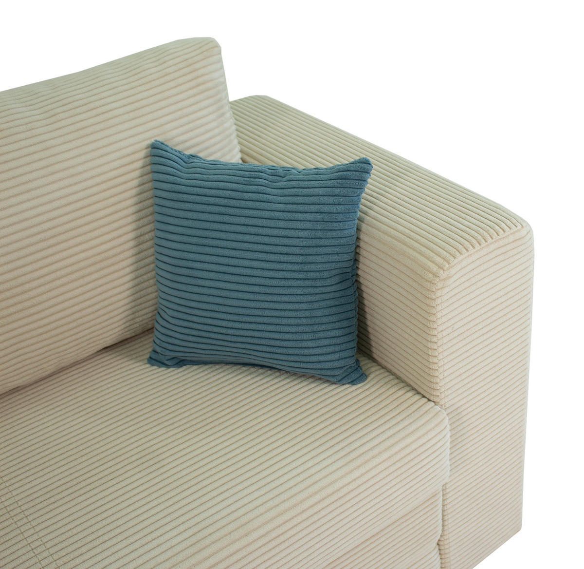 JUGEND- UND KINDERSOFA Cord Creme  - Türkis/Creme, KONVENTIONELL, Textil (136/78/72cm) - Xora