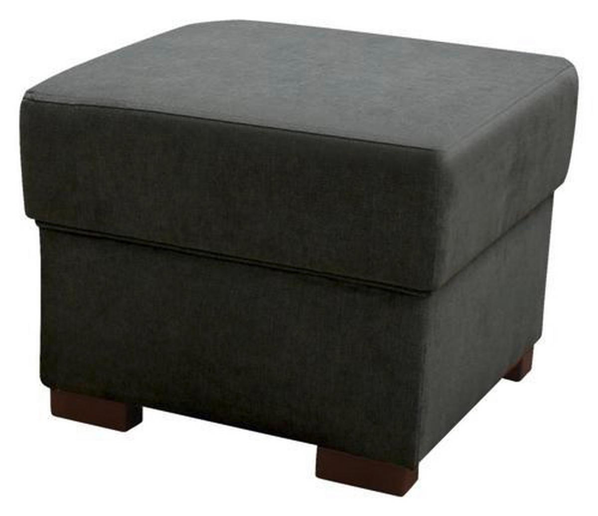 HOCKER in Textil Anthrazit  - Anthrazit/Braun, Design, Holz/Textil (51/43/51cm) - Livetastic